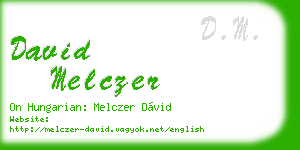 david melczer business card